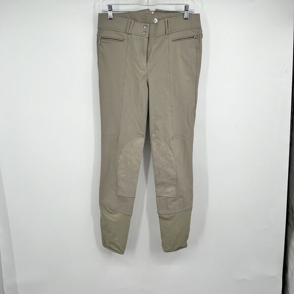 Womens Horze Equestrian Beige Horse Riding Pants Breeches Jodhpurs 28 Racing - Picture 1 of 12